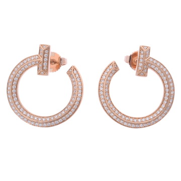 ティファニー Tワン オープン フープ ピアス ゴールド 68408105 K18ピンクゴールド PG レディース ジュエリー 【中古】【jewelry】