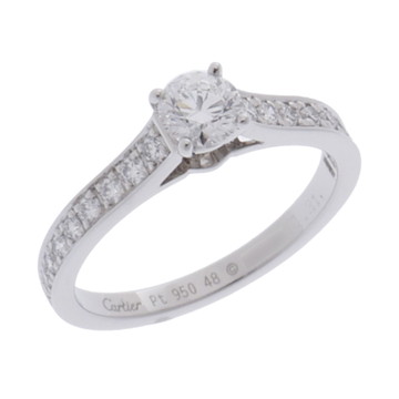 カルティエ 1895ソリテール リング #48 シルバー N4160048 Pt950プラチナ レディース ジュエリー 【中古】【jewelry】