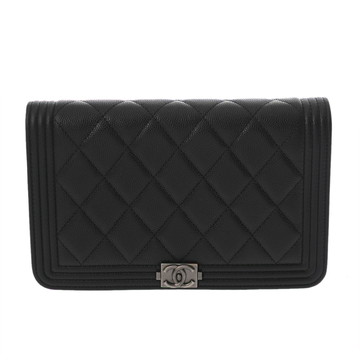 シャネル ボーイシャネル チェーンウォレット ブラック AP1117 グレインドカーフスキン レディース バッグ 【中古】【bag】