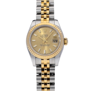 ロレックス デイトジャスト 179173 シャンパン レディース 時計 【中古】【wristwatch】