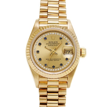 ロレックス デイトジャスト 69178LS シャンパン/ダイヤモンド/サファイア レディース 時計 【中古】【wristwatch】