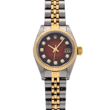 ロレックス デイトジャスト 79173G チェリー・グラデーション/ダイヤモンド レディース 時計 【中古】【wristwatch】