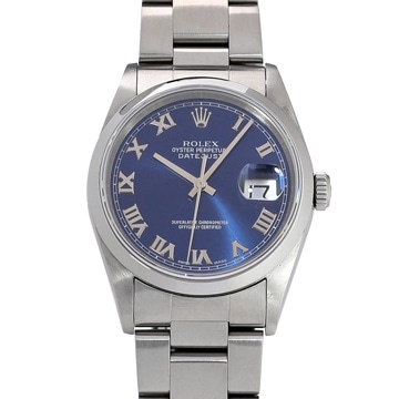 ロレックス デイトジャスト 16200 ブルー メンズ 時計 【中古】【wristwatch】
