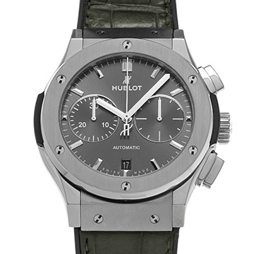 ウブロ クラシックフュージョン チタニウム クロノグラフ レーシンググレー 521.NX.7071.LR グレー メンズ 時計 【中古】【wristwatch】