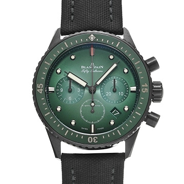 ブランパン フィフティ ファゾムス バチスカーフ クロノグラフ フライバック 5200 0153 B52A グリーン・グラデーション メンズ 時計 【中古】【wristwatch】