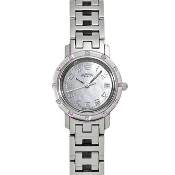 エルメス クリッパー ナクレ CL4.231 ピンクシェル レディース 時計 【中古】【wristwatch】