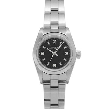 ロレックス オイスターパーペチュアル 76080 ブラック レディース 時計 【中古】【wristwatch】