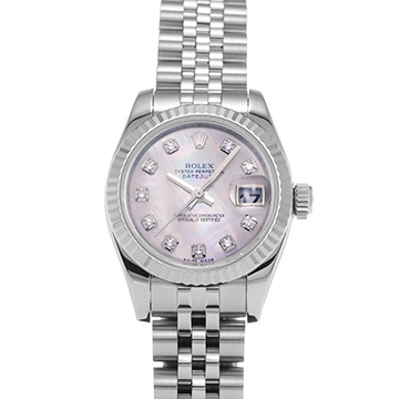 ロレックス デイトジャスト 179174NG ホワイトシェル/ダイヤモンド レディース 時計 【中古】【wristwatch】