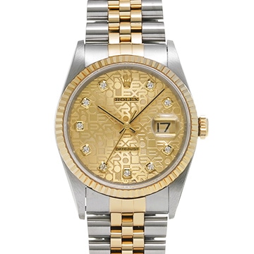 ロレックス デイトジャスト 16233G シャンパンコンピュータ/ダイヤモンド メンズ 時計 【中古】【wristwatch】