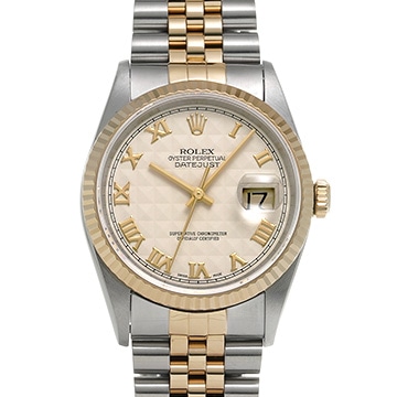 ロレックス デイトジャスト 16233 アイボリーピラミッド メンズ 時計 【中古】【wristwatch】