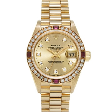 ロレックス デイトジャスト 69068G シャンパン/ダイヤモンド レディース 時計 【中古】【wristwatch】