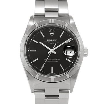 ロレックス オイスターパーペチュアル デイト 15210 ブラック メンズ 時計 【中古】【wristwatch】