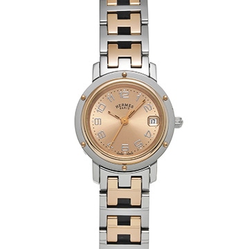 エルメス クリッパー CL4.221 ピンク レディース 時計 【中古】【wristwatch】