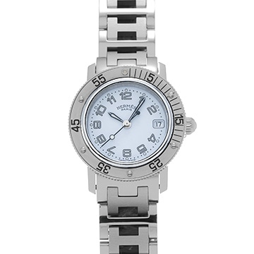 エルメス クリッパー ダイバー CL5.210 ホワイト レディース 時計 【中古】【wristwatch】
