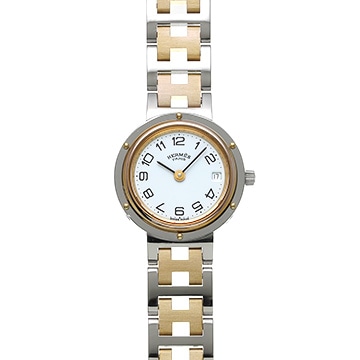 エルメス クリッパー CL4.220 ホワイト レディース 時計 【中古】【wristwatch】