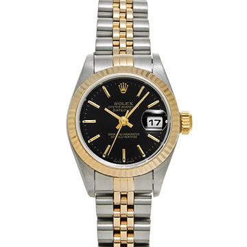 ロレックス デイトジャスト 79173 ブラック レディース 時計 【中古】【wristwatch】