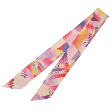 エルメス ツイリー ALL OVER MARBLE SILK 京都マーブル ローズ/マルチカラー 063889S シルク100% レディース 【未使用】【other】