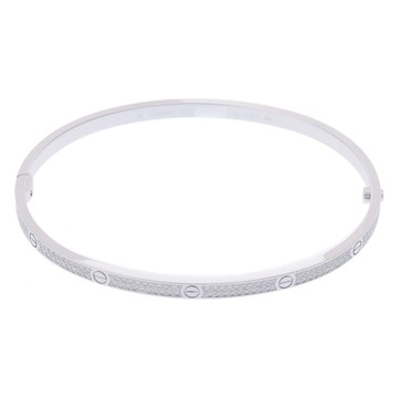 カルティエ ラブブレスレット SM #20 フルパヴェ シルバー N6726517 K18ホワイトゴールド WG レディース ジュエリー 【中古】【jewelry】