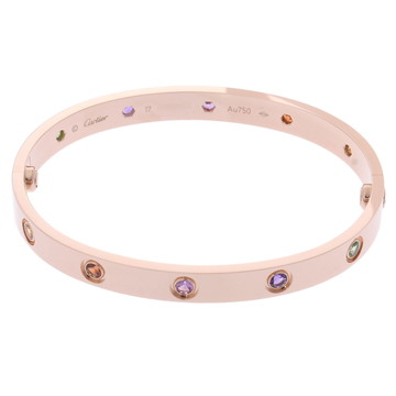 カルティエ ラブブレスレット #17 マルチストーン ゴールド K18ピンクゴールド PG レディース ジュエリー 【中古】【jewelry】