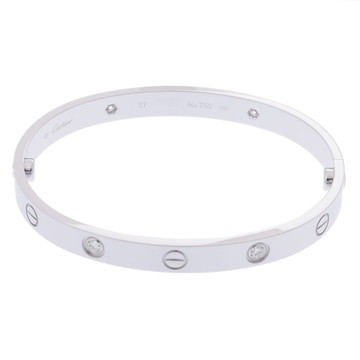 カルティエ ラブブレスレット #17 新型 4PD シルバー K18ホワイトゴールド WG レディース ジュエリー 【中古】【jewelry】