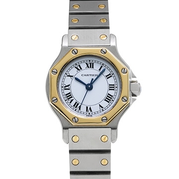 カルティエ サントス オクタゴン 0907 ホワイト レディース 時計 【中古】【wristwatch】