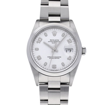 ロレックス オイスターパーペチュアル デイト 15200 ホワイト メンズ 時計 【中古】【wristwatch】
