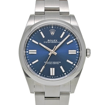 ロレックス オイスターパーペチュアル 41 124300 ブライトブルー メンズ 時計 【中古】【wristwatch】