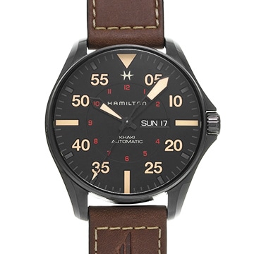ハミルトン カーキ アビエーション パイロット デイデイト オート H64705531 ブラック メンズ 時計 【中古】【wristwatch】