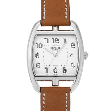 エルメス ケープコッド ドゥブルトゥール CT1.710 ホワイト メンズ 時計 【中古】【wristwatch】