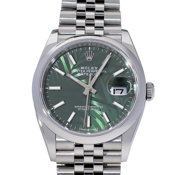 ロレックス デイトジャスト 36 126200 オリーブグリーン パームモチーフ メンズ 時計 【中古】【wristwatch】