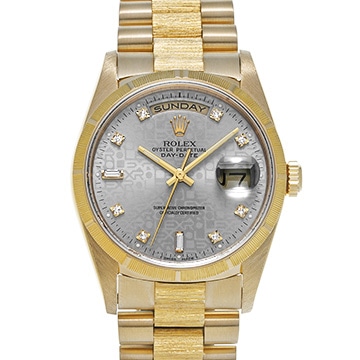 ロレックス デイデイト バーク 18248A グレーコンピュータ/ダイヤモンド メンズ 時計 【中古】【wristwatch】
