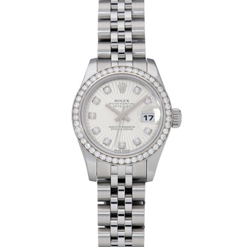 ロレックス レディ デイトジャスト 26 179384G シルバーサンビーム/ダイヤモンド レディース 時計 【中古】【wristwatch】