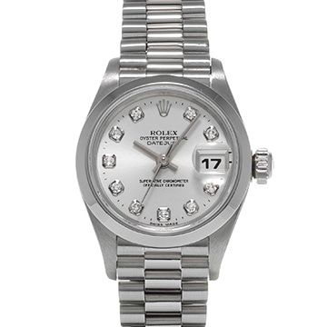 ロレックス デイトジャスト 69166G シルバー/ダイヤモンド レディース 時計 【中古】【wristwatch】