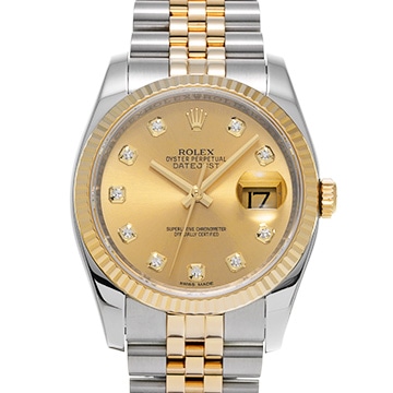 ロレックス デイトジャスト 116233G シャンパン/ダイヤモンド メンズ 時計 【中古】【wristwatch】