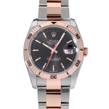 ロレックス デイトジャスト ターノグラフ 116261 ブラック メンズ 時計 【中古】【wristwatch】