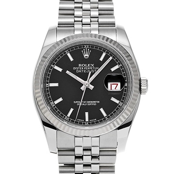 ロレックス デイトジャスト 116234 ブラック メンズ 時計 【中古】【wristwatch】