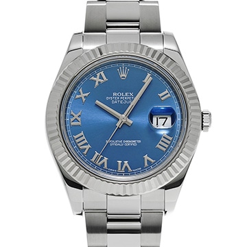 ロレックス デイトジャスト II 116334 ブルー メンズ 時計 【中古】【wristwatch】