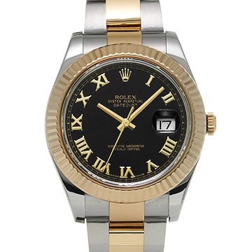 ロレックス デイトジャストII 116333 ブラック メンズ 時計 【中古】【wristwatch】