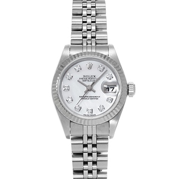 ロレックス デイトジャスト 79174NG ホワイトシェル/ダイヤモンド レディース 時計 【中古】【wristwatch】
