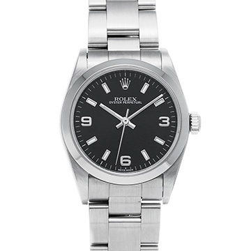 ロレックス オイスターパーペチュアル 77080 ブラック ユニセックス 時計 【中古】【wristwatch】
