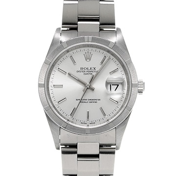 ロレックス オイスターパーペチュアル デイト 15210 シルバー メンズ 時計 【中古】【wristwatch】