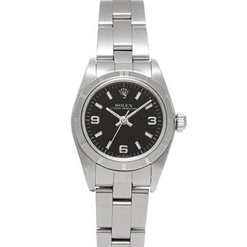 ロレックス オイスターパーペチュアル 76030 ブラック レディース 時計 【中古】【wristwatch】