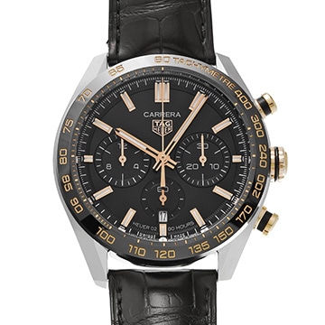 タグ ホイヤー カレラ キャリバー ホイヤー02 スポーツ クロノグラフ CBN2A5A.FC6481 ブラック メンズ 時計 【中古】【wristwatch】