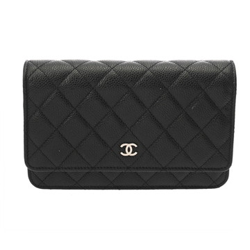 シャネル マトラッセ クラシック チェーンウォレット ブラック AP0250 キャビアスキン レディース バッグ 【中古】【bag】