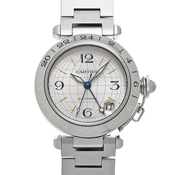 カルティエ パシャC メリディアン GMT W31029M7 シルバー ユニセックス 時計 【中古】【wristwatch】