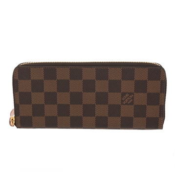 ルイ ヴィトン ダミエ ポルトフォイユ クレマンス エベヌ/ローズバレリーヌ N41626 ダミエキャンバス レディース 財布 【中古】【purse】