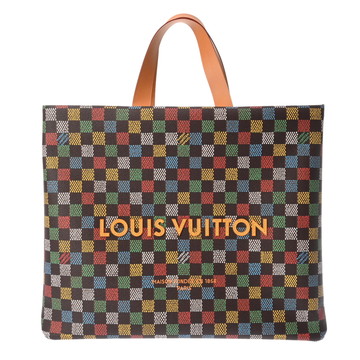 ルイ ヴィトン ダミエ ショッパートート MM マルチカラー N00192 LVバーズダミエエベヌキャンバス レディース バッグ 【中古】【bag】