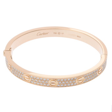 カルティエ ラブブレスレット #17 フルパヴェ ゴールド K18イエローゴールド YG レディース ジュエリー 【中古】【jewelry】