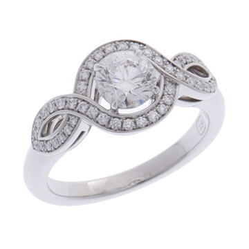 ハリー ウィンストン リリークラスター エンゲージメント リング シルバー RGDPRD005LC-050 Pt950プラチナ レディース ジュエリー 【中古】【jewelry】