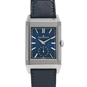 ジャガー ルクルト レベルソ トリビュート デュオ スモールセコンド Q3988482 ブルー/シルバーグレー メンズ 時計 【中古】【wristwatch】